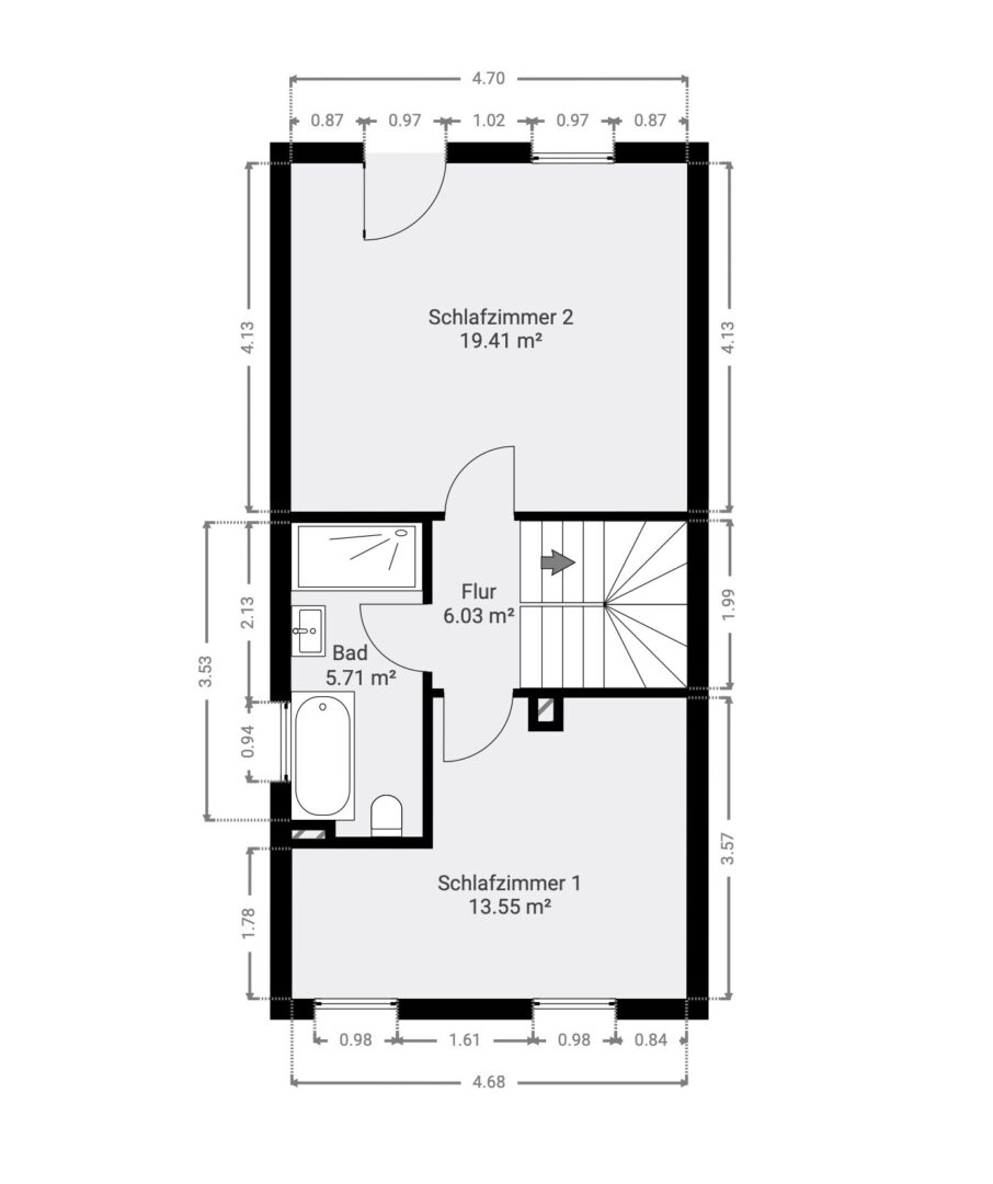 1. Obergeschoss Grundriss